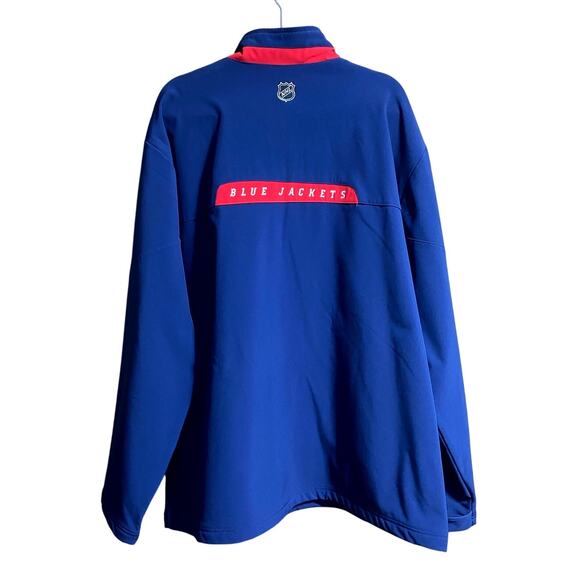 Reebok Columbus Blue Jackets Men's Zip Up Jacket 2XL Blue Red NHL Apparel Team - Picture 2 of 9